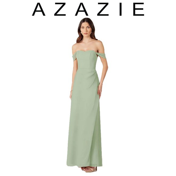 NWT | Azazie "Jordyn" Bridesmaids Dress (Dusty Sage) - Picture 1 of 12